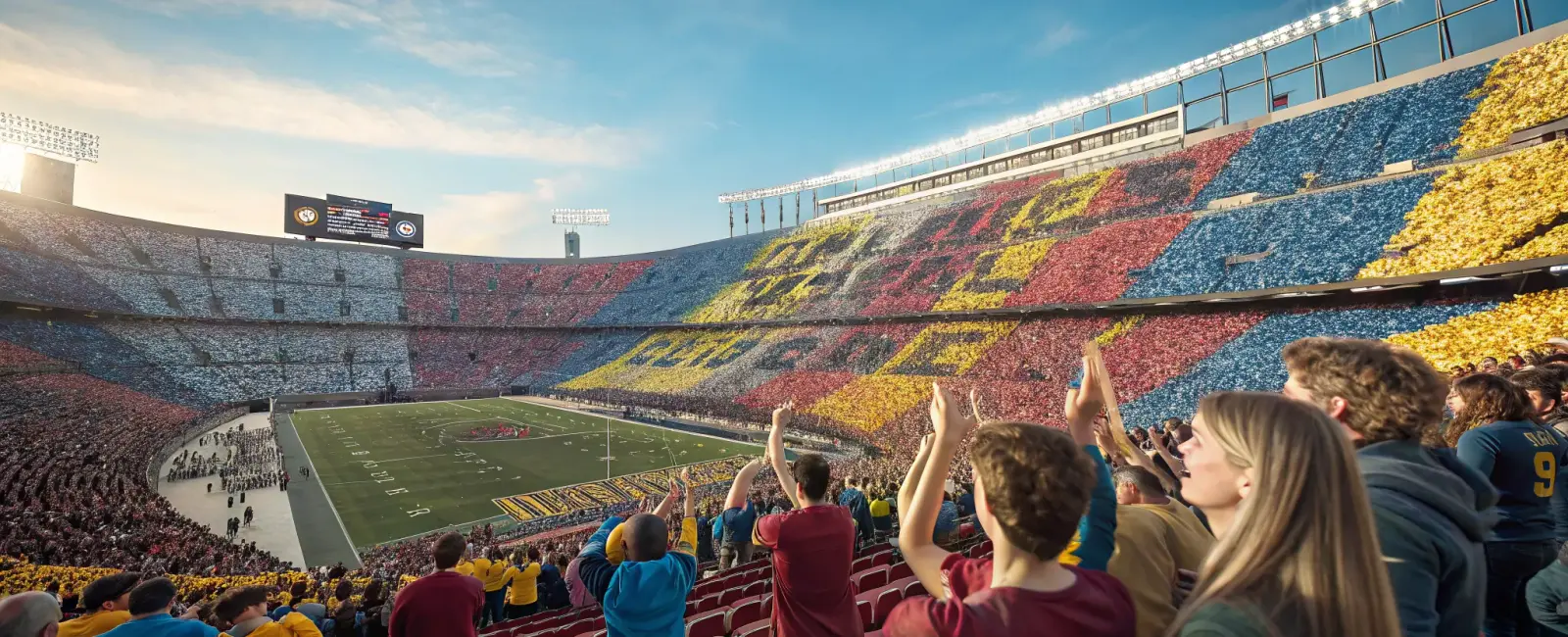 Stadium Card Stunts: Fans Unite for Epic Displays